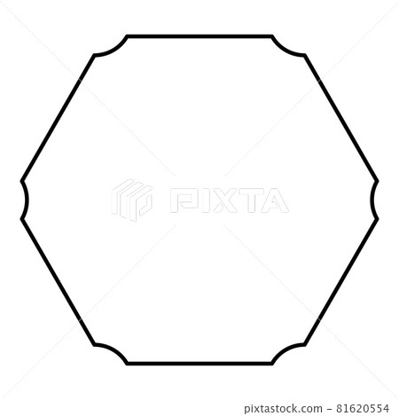 Hexagon banner hexagonal six rounded corner Blank Hexagon banner hexagonal six rounded corner Blank 81620554