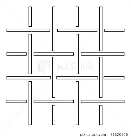 Fabric fibers Grid Cloth textile contour outline Fabric fibers Grid Cloth textile contour outline 81620556
