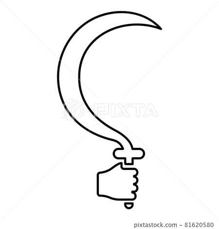 Sickle in hand in use Arm holding Crescent  81620580