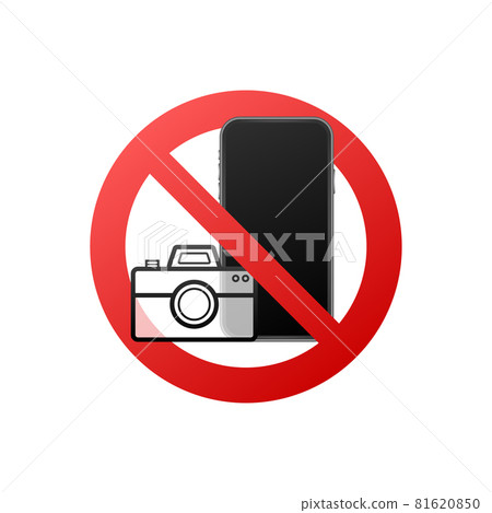No photo, great design for any purposes. Camera icon. Warning icon. Vector illustration. 81620850