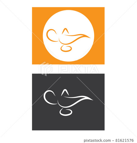 magic lamp logo and icon vector image 81621576