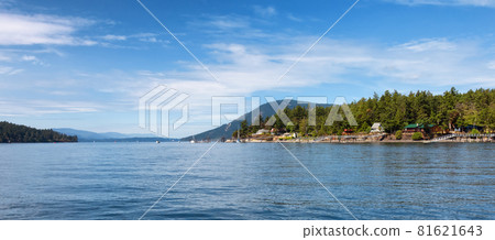 Gulf Islands on West Coast of Pacific Ocean during Sunny Summer Day Gulf Islands on West Coast of Pacific Ocean during Sunny Summer Day 81621643