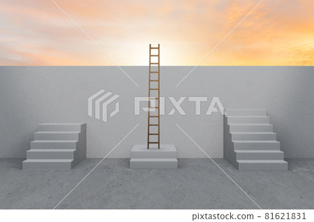 Concept of career ladders - 3d rendering 81621831