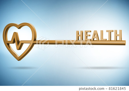 Concept of health with key - 3d rendering Concept of health with key - 3d rendering 81621845
