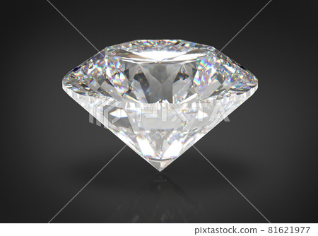 Beautiful 3D Rendered Shiny Diamond in Brilliant Cut on Black Background , Crystal Background Beautiful 3D Rendered Shiny Diamond in Brilliant Cut on Black Background , Crystal Background 81621977