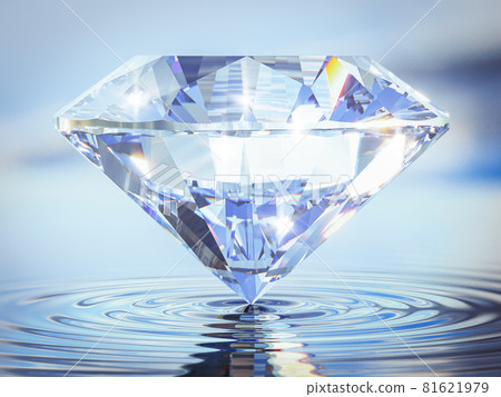 Beautiful 3D Rendered Shiny Diamond in Brilliant Cut on Black Background , Crystal Background Beautiful 3D Rendered Shiny Diamond in Brilliant Cut on Black Background , Crystal Background 81621979
