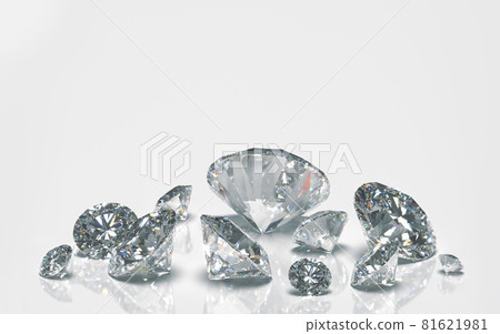 Beautiful 3D Rendered Shiny Diamond in Brilliant Cut on Black Background , Crystal Background Beautiful 3D Rendered Shiny Diamond in Brilliant Cut on Black Background , Crystal Background 81621981
