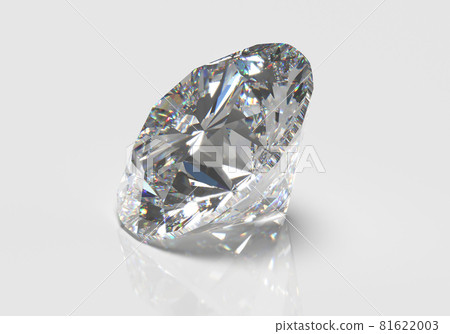 Beautiful 3D Rendered Shiny Diamond in Brilliant Cut on White Background , Diamond Background Beautiful 3D Rendered Shiny Diamond in Brilliant Cut on White Background , Diamond Background 81622003