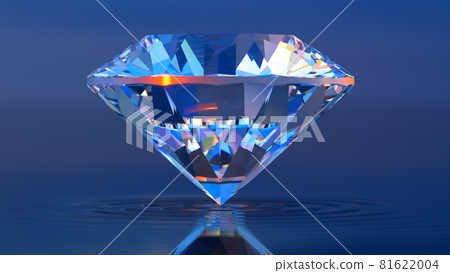 Beautiful 3D Rendered Shiny Diamond in Brilliant Cut on Black Background , Crystal Background Beautiful 3D Rendered Shiny Diamond in Brilliant Cut on Black Background , Crystal Background 81622004