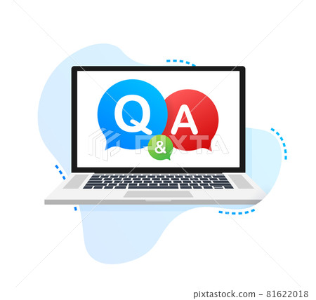 Question and Answer Bubble Chat on white background. Vector stock illustration 81622018