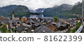 Hallstatt Austria city at lake and mountains panorama 81622399