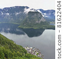 Hallstatt Austria city at lake and mountains panorama 81622404