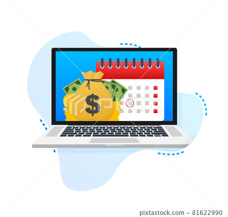 Tax day. Concept of Payment date or Payday loan like a calendar with money. Vector illustration 81622990