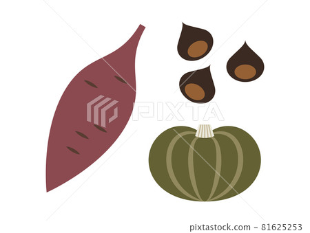 紅薯、栗子和南瓜的插圖 81625253