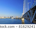 Rainbow Bridge that shines white under the blue sky 81629241