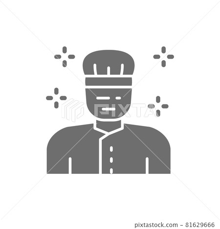 Doctor in medical uniform, surgeon in mask grey icon. 81629666