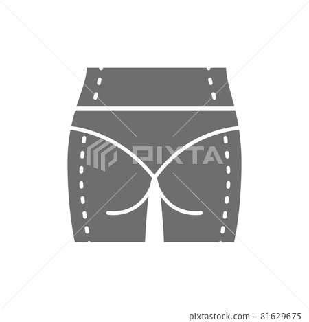 Body plastic surgery, belly and legs liposuction grey icon. 81629675