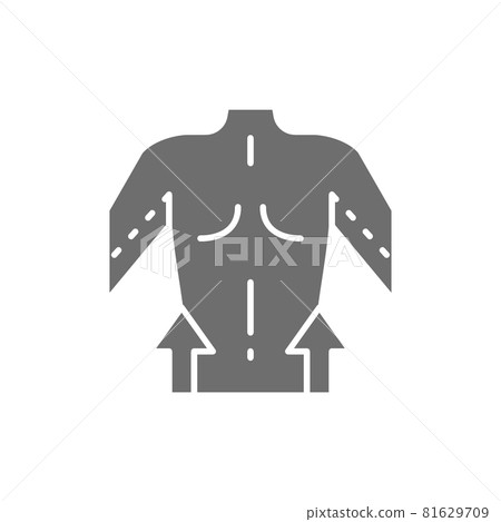 Hand liposuction, plastic surgery grey icon. Isolated on white background 81629709