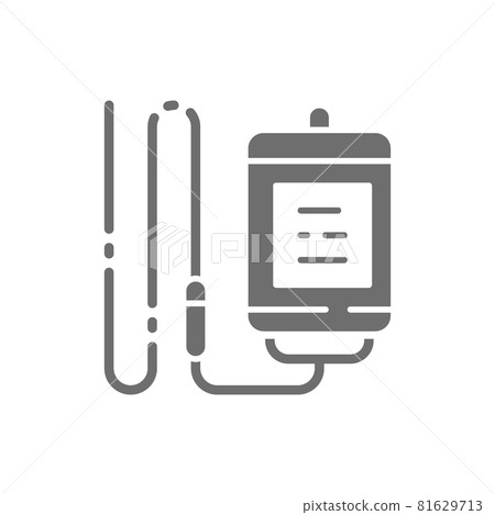 Medical drop counter, medicine dropper, infusion bottle, catheter grey icon. 81629713