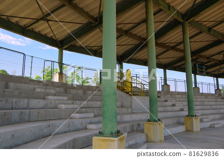 Baseball stadium cheering section and summer blue sky Baseball stadium cheering section and summer blue sky 81629836