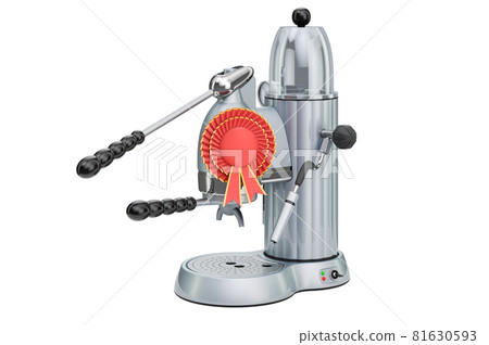 Coffee machine with best choice badge, 3D rendering 81630593