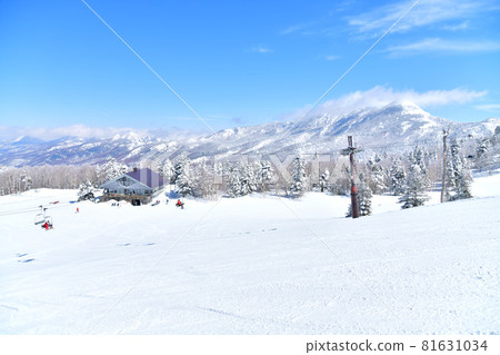 View of Mt. Iwasu from Teragoya Ski Resort (Yamanouchi Town, Nagano Prefecture) [March 2021] 81631034
