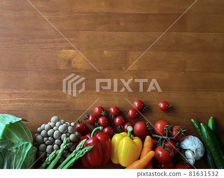 Contrasting vegetable frame background material 81631532