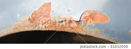 Corrosion of metal on car body closeup Corrosion of metal on car body closeup 81632030