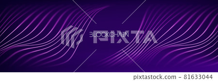 Blockchain technology background. Abstract finance internet technology and cryptocurrency exchange. Abstract sport background. Big data and data protection. Purple flow 3d vector illustration. 81633044
