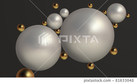 Trendy abstract poster with abstract 3d spheres on soft dark background. Vector concept with modern pattern. Abstract 3d geometric background. 81633048
