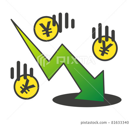 Illustration of the declining yen exchange rate Illustration of the declining yen exchange rate 81633340