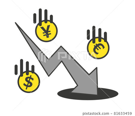 Illustration of falling exchange rates 81633459