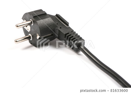 European two pin power plug - (CEE 7/7, French/German) isolated on white. European two pin power plug - (CEE 7/7, French/German) isolated on white. 81633600