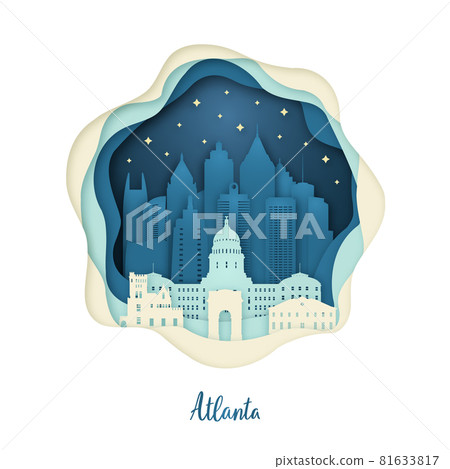 Paper art illustration of Atlanta. Paper art illustration of Atlanta. 81633817