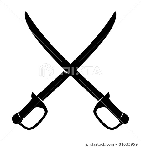 Crossed swords icon on white Royalty Free Vector Image