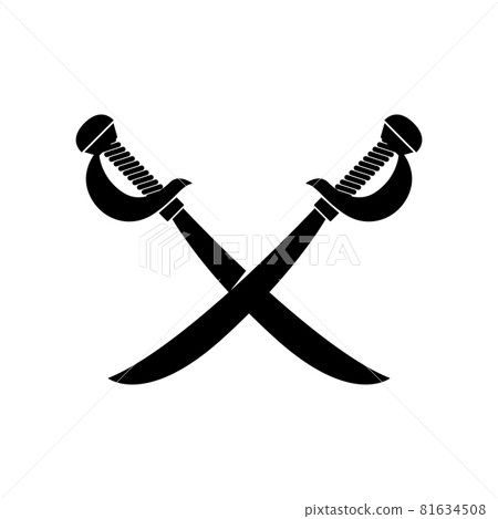 Crossed swords isolated on white background. Design element for logo, label, badge, sign. Vector illustration 81634508