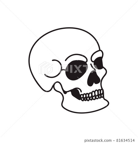 Skull illustration isolated on white background. Design element for logo, label, sign. Vector illustration 81634514
