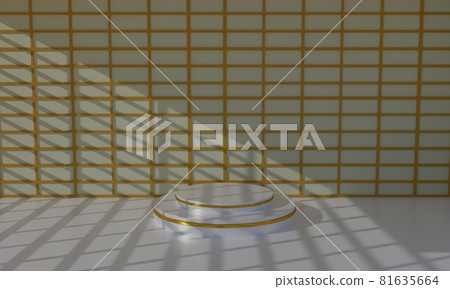 white podium and japanese wall background.3d rendering. white podium and japanese wall background.3d rendering. 81635664