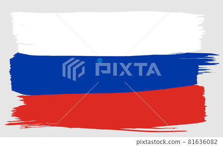 Russian flag brush stroke watercolor  81636082