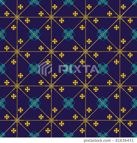 ethnic pattern with geometric seamless flower... - Stock Illustration ...