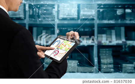 Warehouse management innovative software in computer for real time monitoring 81637030