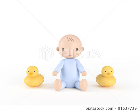 嬰兒和鴨子玩具藍色 81637739
