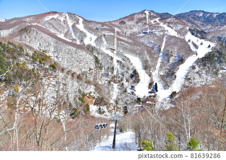 Shiga Kogen Resort Gondola / View towards Nishi-Tateyama and Higashi-Tateyama (Yamanouchi Town, Nagano Prefecture) [2021.3] 81639286