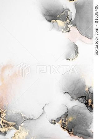 Black gold abstract background of marble liquid ink art painting on paper . Black gold abstract background of marble liquid ink art painting on paper . 81639406