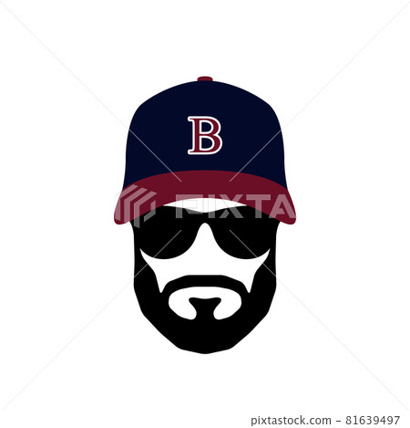 Portrait of Ballplayer man wearing glasses and hat. Portrait of Ballplayer man wearing glasses and hat. 81639497