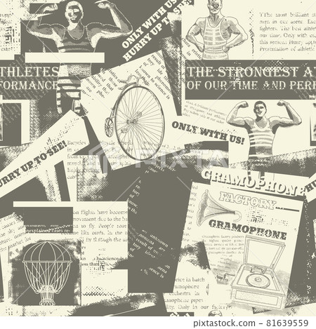 Collage of scraps of old newspapers 81639559