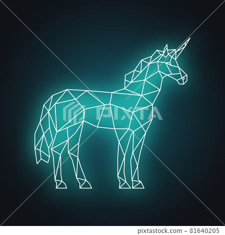 Polygonal Unicorn print. Side view.  81640205