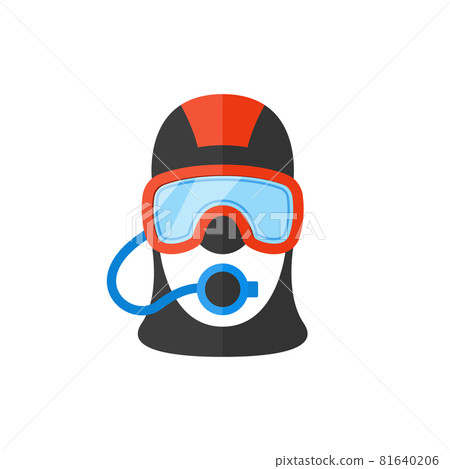 Portrait of a scuba diver in an professional equipment.  81640206