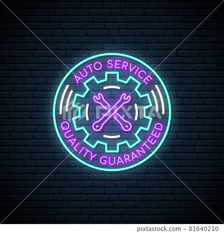 Neon sign of Auto Service.  81640210