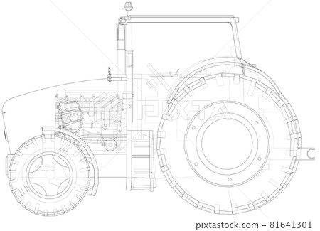 Farm Tractor Concept. Vector 81641301
